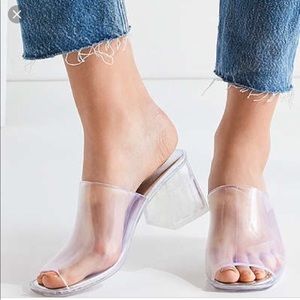Jeffrey Campbell Clear Plastic Mules Sandals